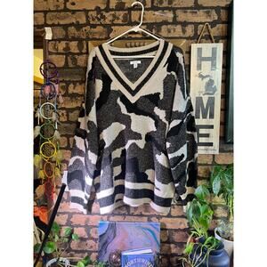 Nine West Black Grey Sparkle Sweater Size 2x new with tags